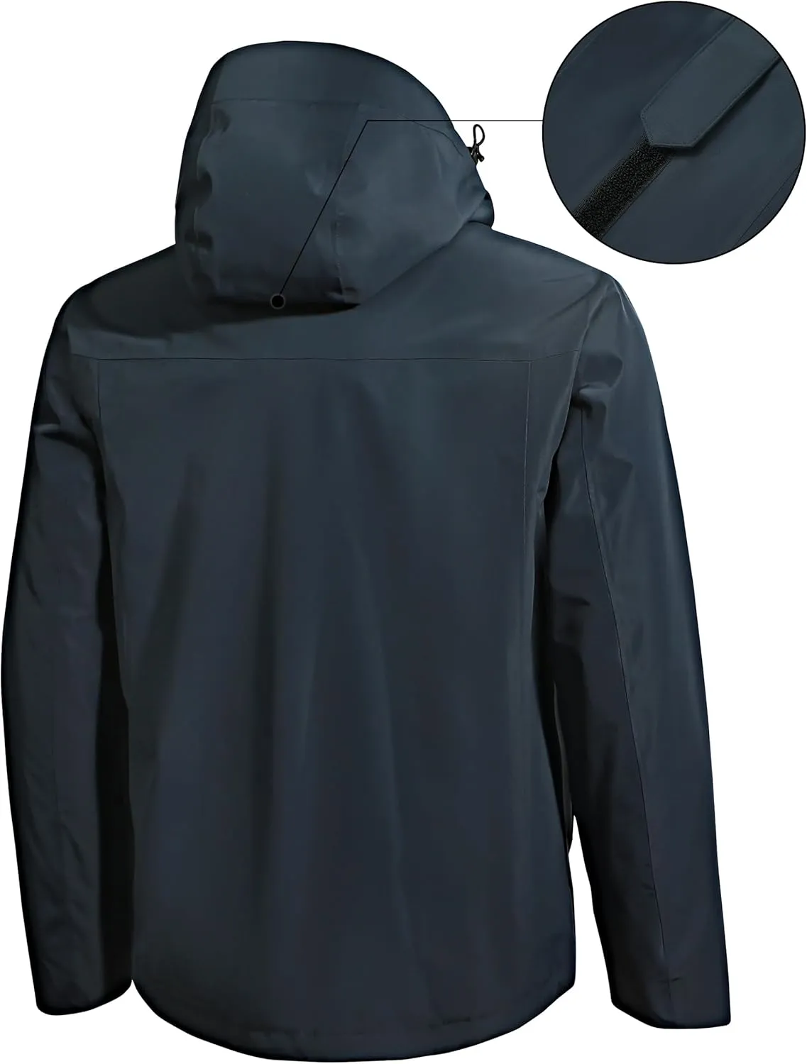 Pioneer Camp Mens Rain Jacket Waterproof Shell Jacket Hooded Lightweight Rain Coat for Outdoor Hiking 4 Pockets Windbreaker