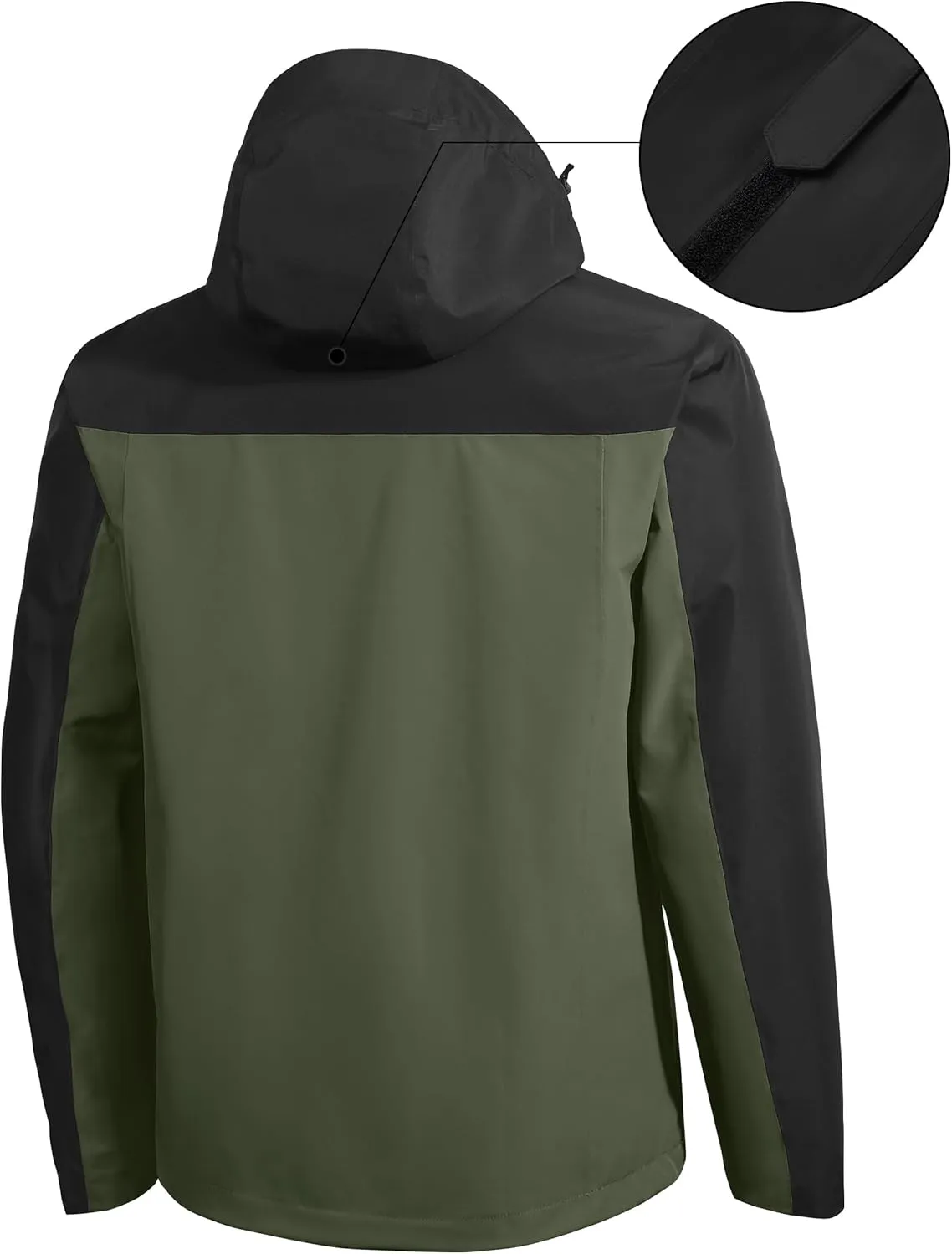 Pioneer Camp Mens Rain Jacket Waterproof Shell Jacket Hooded Lightweight Rain Coat for Outdoor Hiking 4 Pockets Windbreaker