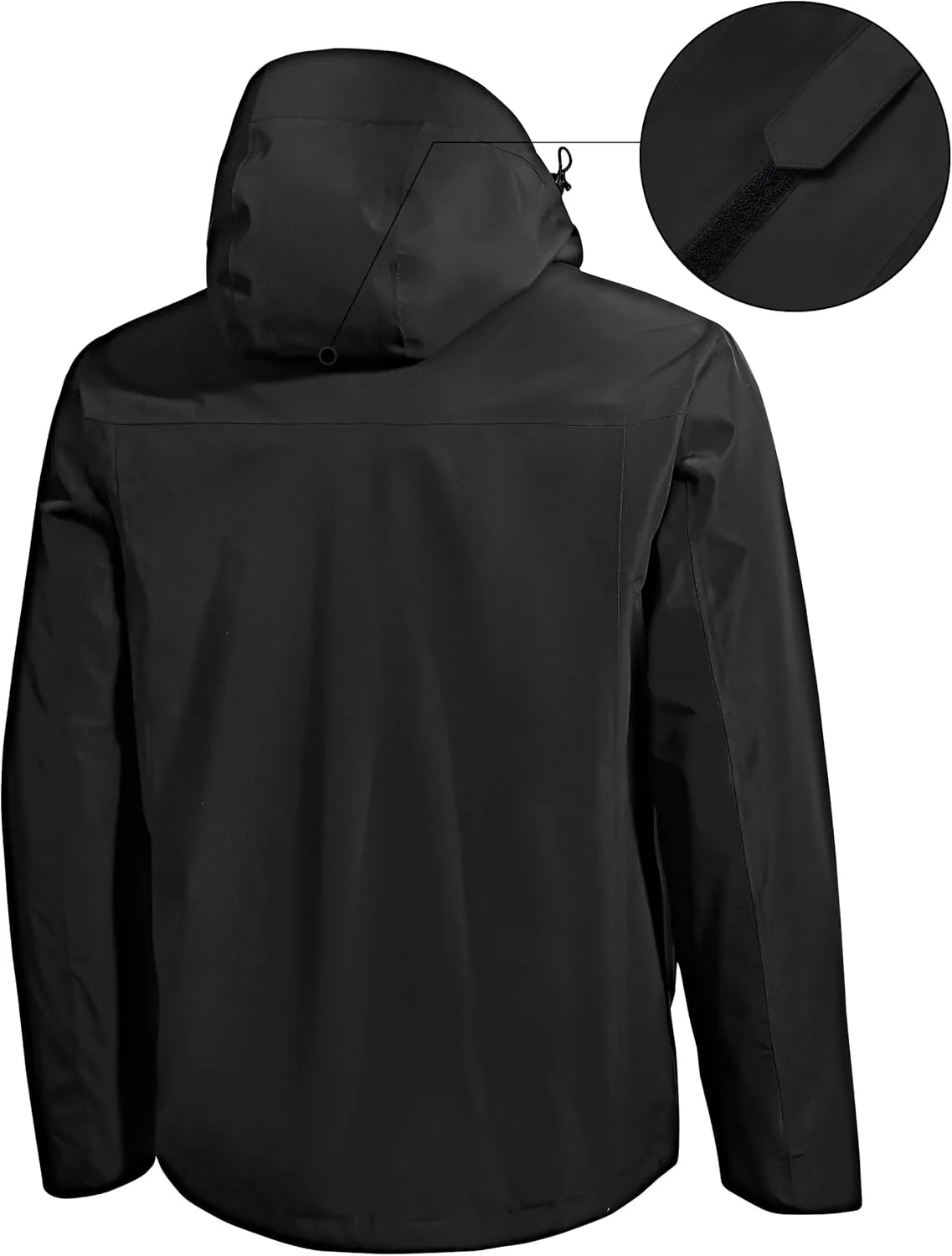 Pioneer Camp Mens Rain Jacket Waterproof Shell Jacket Hooded Lightweight Rain Coat for Outdoor Hiking 4 Pockets Windbreaker