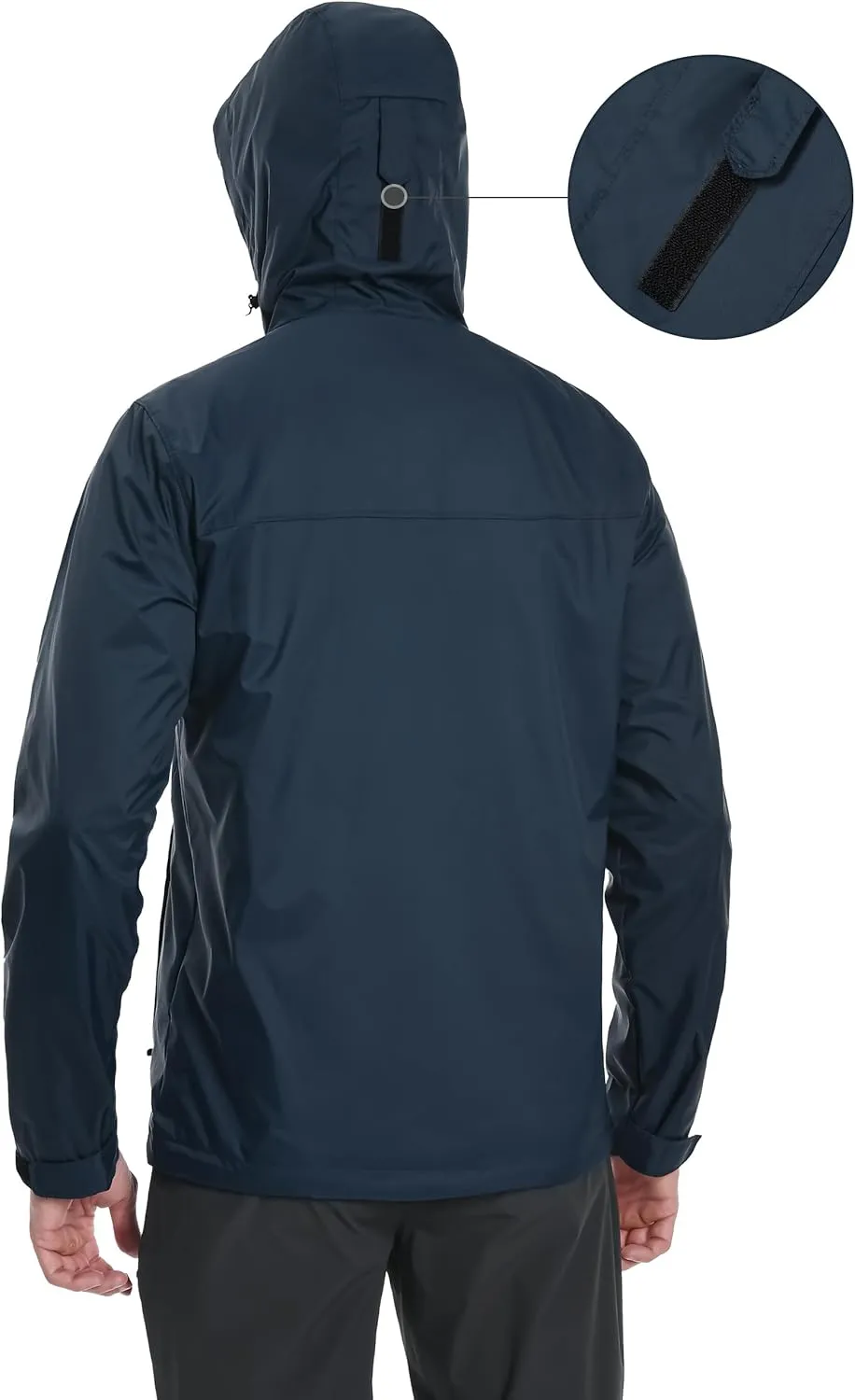 Pioneer Camp Men's Rain Jacket Waterproof with Hood Lightweight Packable Raincoat Rain Shell for Outdoor Hiking Travel