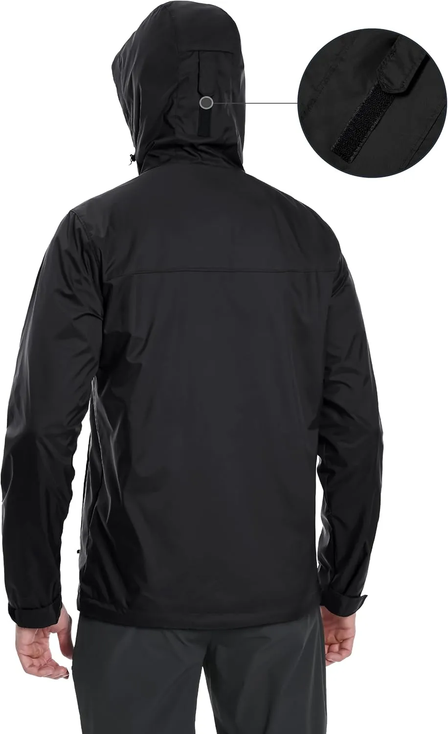 Pioneer Camp Men's Rain Jacket Waterproof with Hood Lightweight Packable Raincoat Rain Shell for Outdoor Hiking Travel