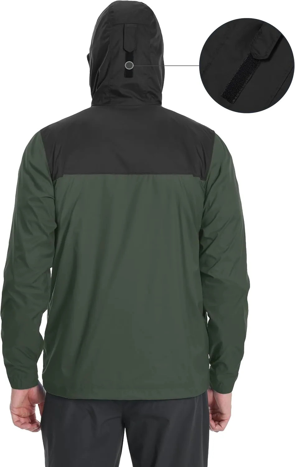 Pioneer Camp Men's Rain Jacket Waterproof with Hood Lightweight Packable Raincoat Rain Shell for Outdoor Hiking Travel