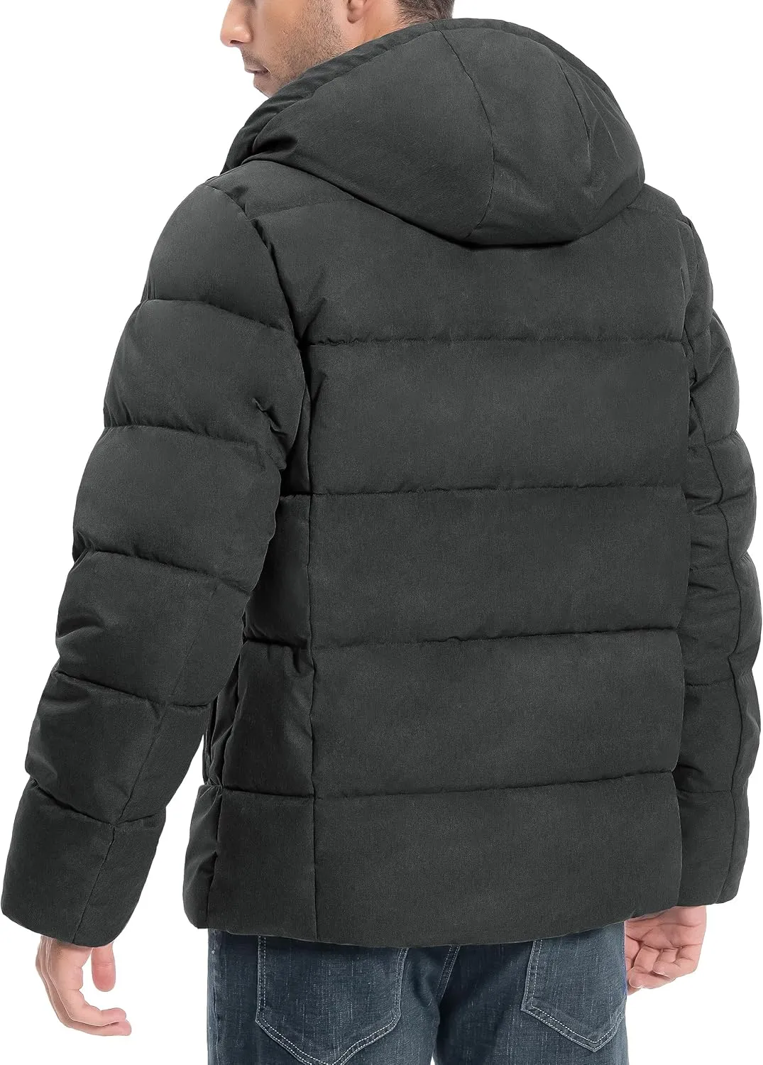 Pioneer Camp Mens Winter Coat Warm Winter Puffer Jacket Waterproof Thicken Insulated Windproof Hooded Down Quilted Coat