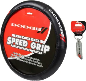 Plasticolor Steering Auto Wheel Cover with Fancy Logo Keychain Compatible with Dodge