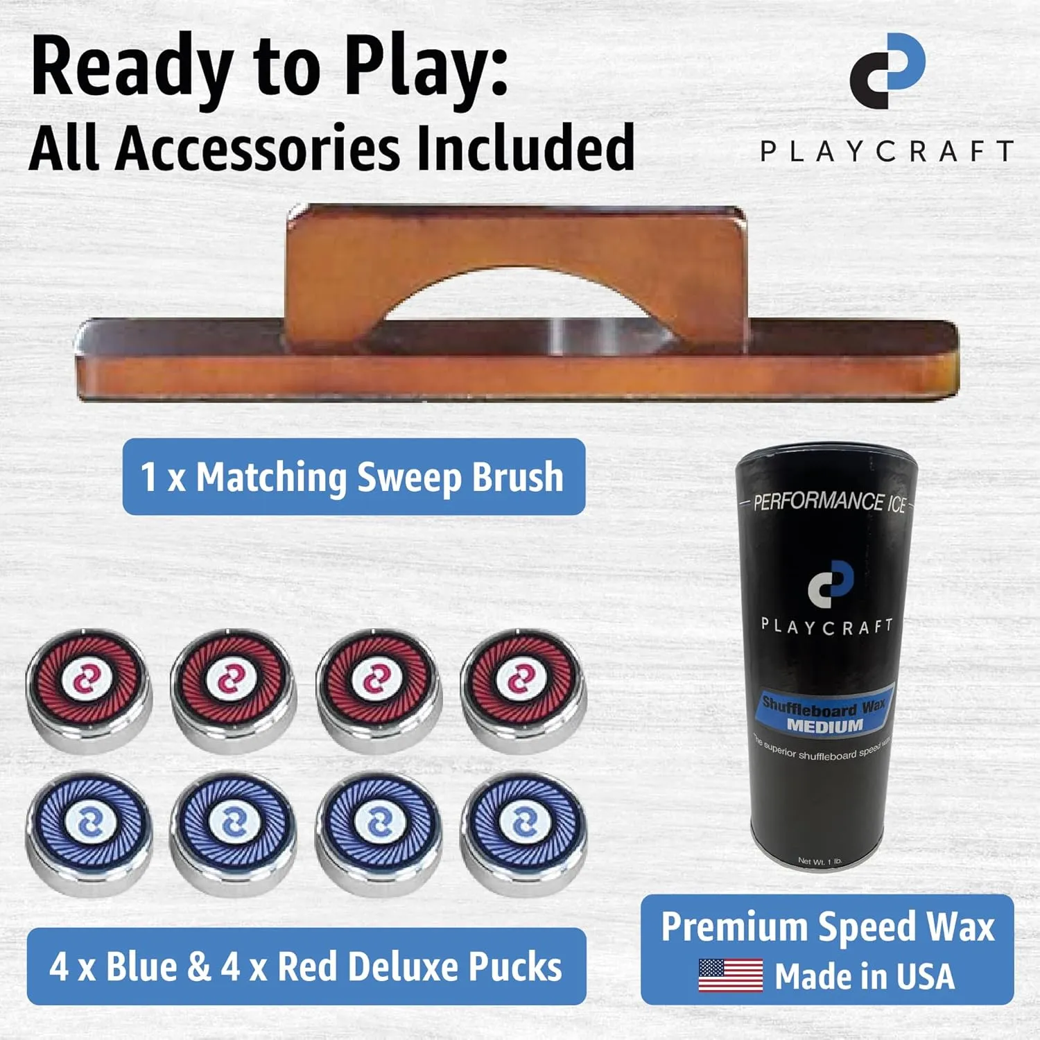 Playcraft Georgetown Shuffleboard Table with Storage Cabinet - Shuffle Board Game Table with Matching Abacus, 8 Pucks, Brush & Wax - Pro Climate Adjusters - Hand-Stained Burnished Finish