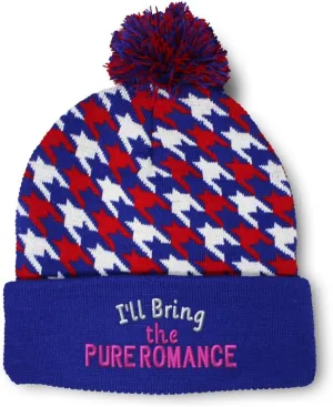 Pom Pom Beanies for Women I'll Bring The Pure Romance Skull Cap Winter Hats for Men Acrylic 1 Size
