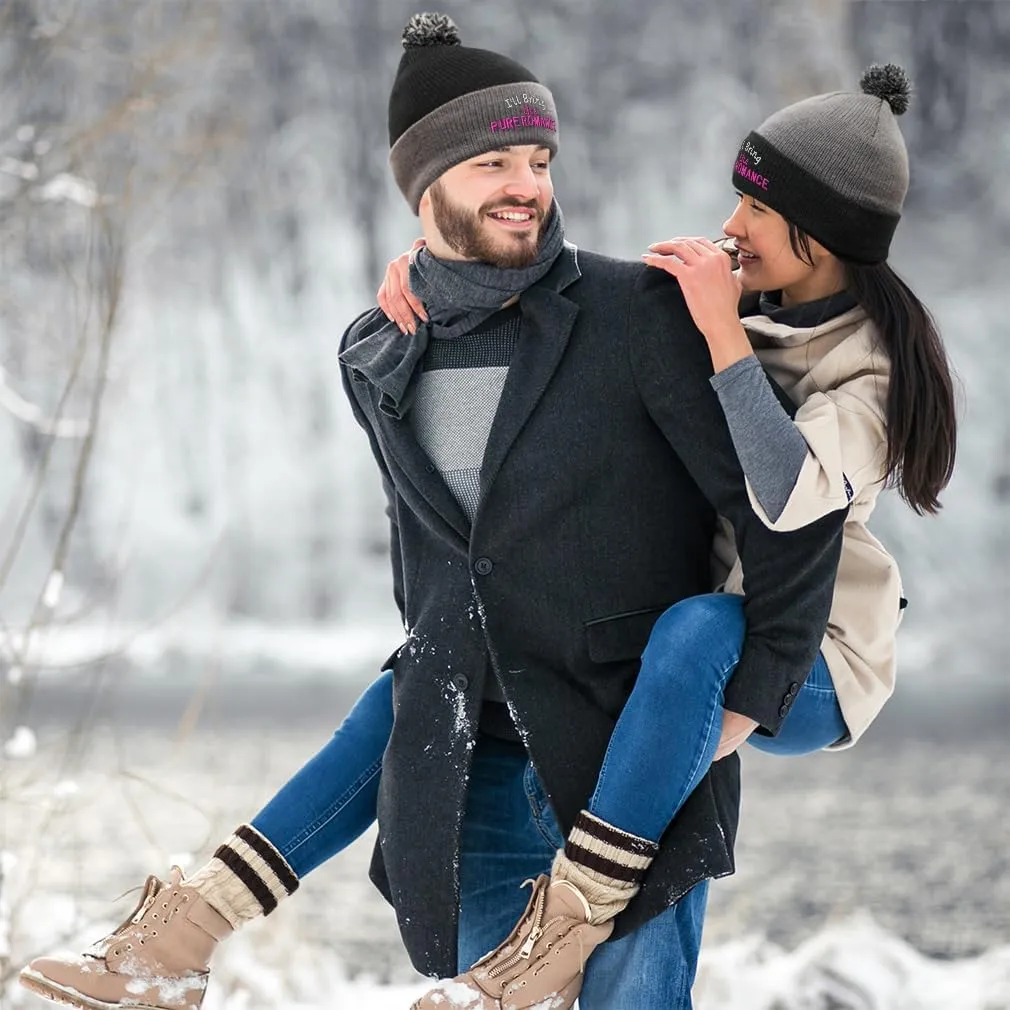 Pom Pom Beanies for Women I'll Bring The Pure Romance Skull Cap Winter Hats for Men Acrylic 1 Size