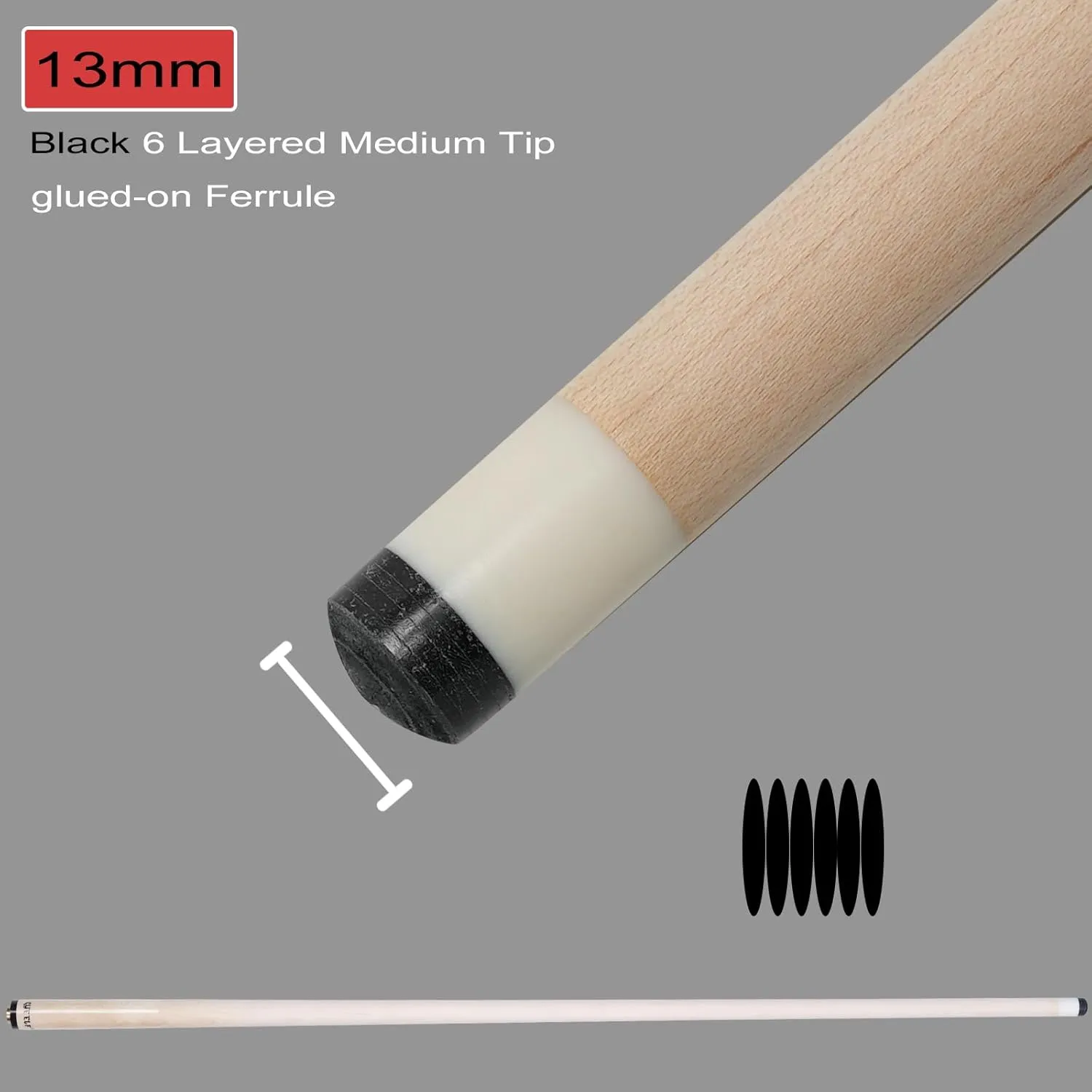 Pool Cue Stick 100% Canadian Maple Wood Pool Cue 13mm Tip Billiard cue Stick 19.5-21oz Pool Sticks Suitable for Bars,Club,Pool Table Sports