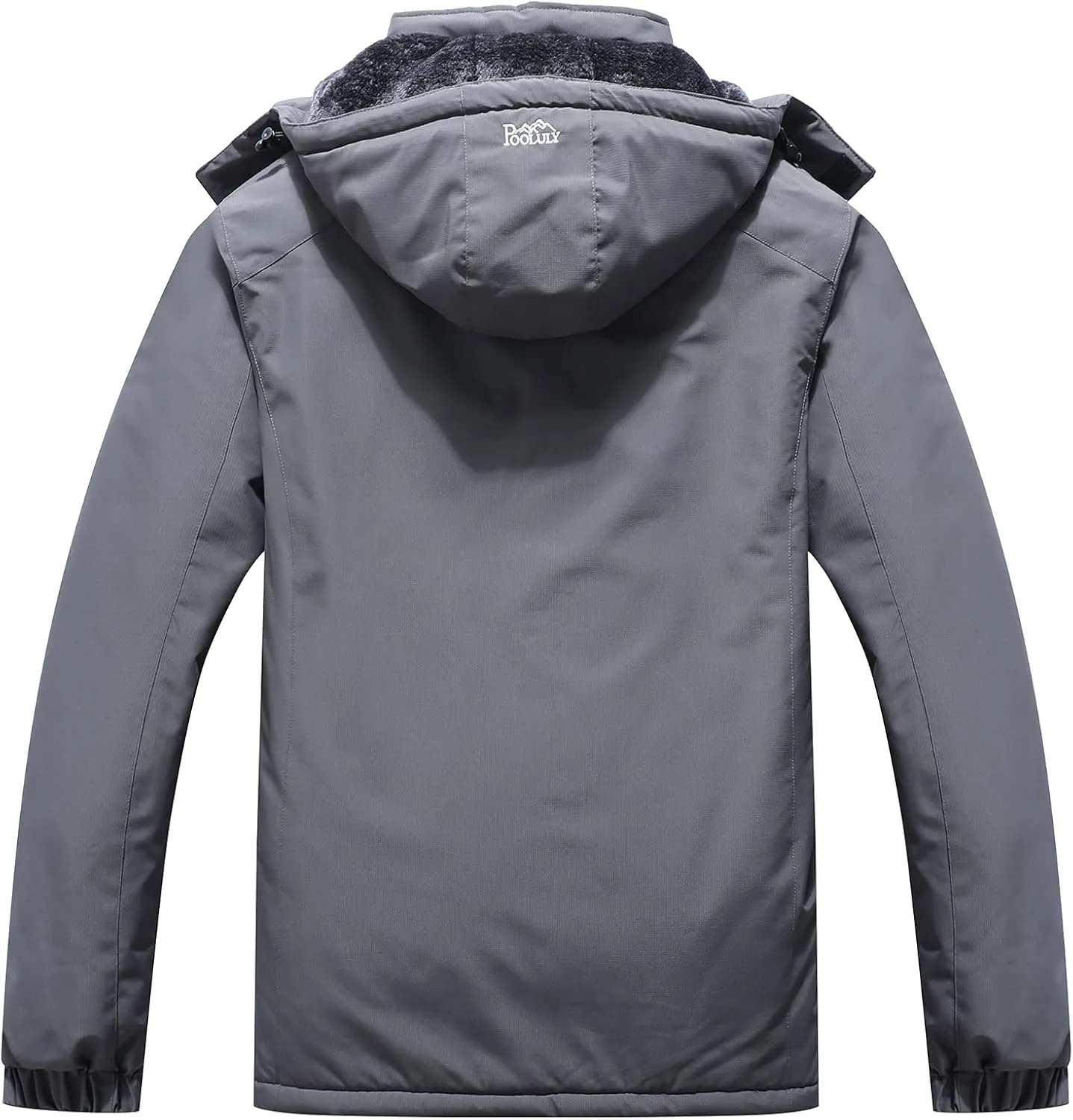 Pooluly Men's Ski Jacket Warm Winter Waterproof Windbreaker Hooded Raincoat Snowboarding Jackets