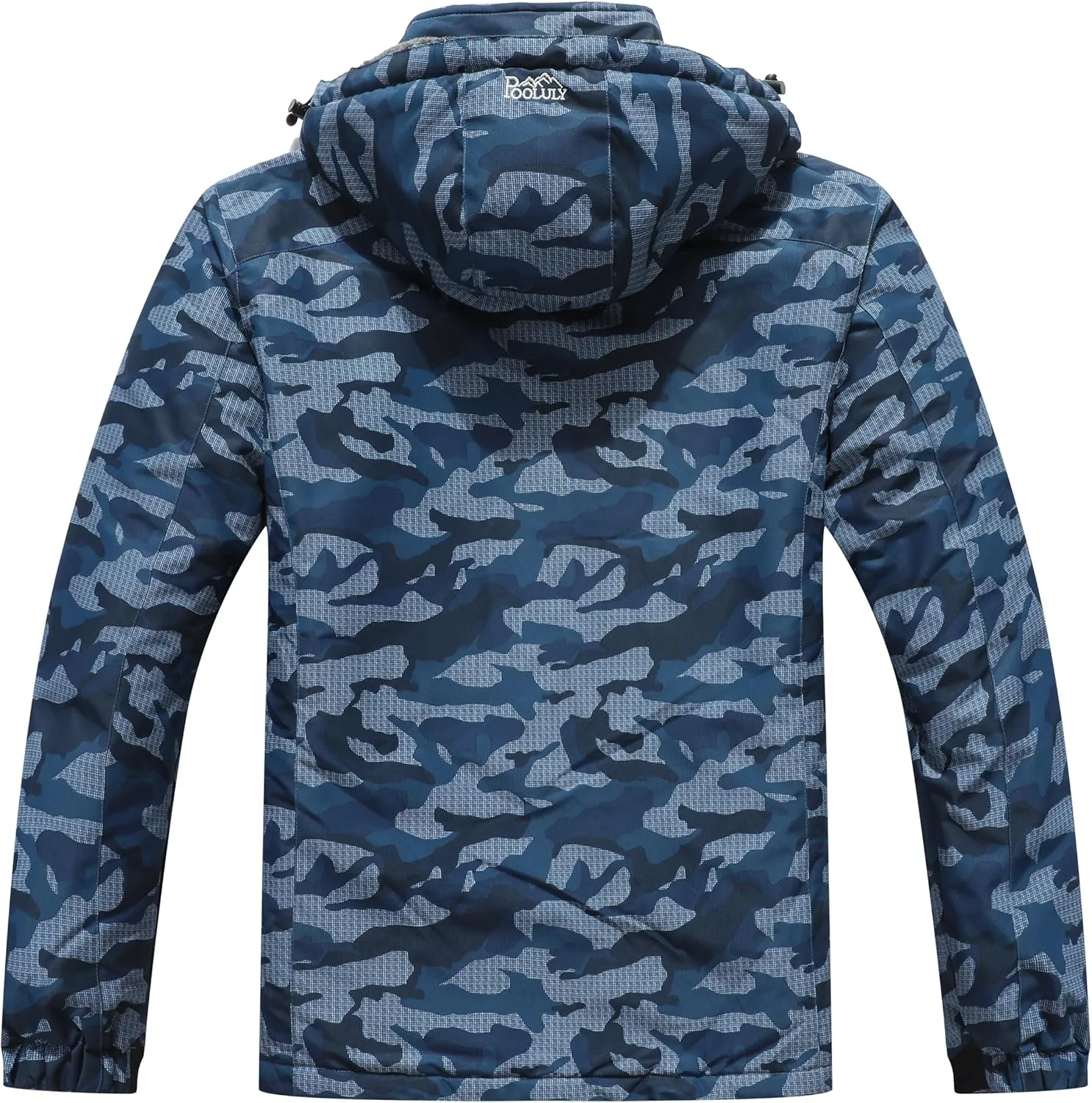 Pooluly Men's Ski Jacket Warm Winter Waterproof Windbreaker Hooded Raincoat Snowboarding Jackets