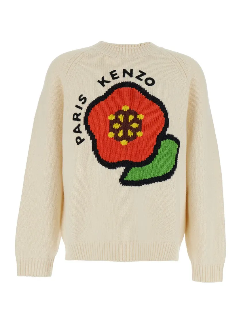 Pop' White Crewneck Sweater