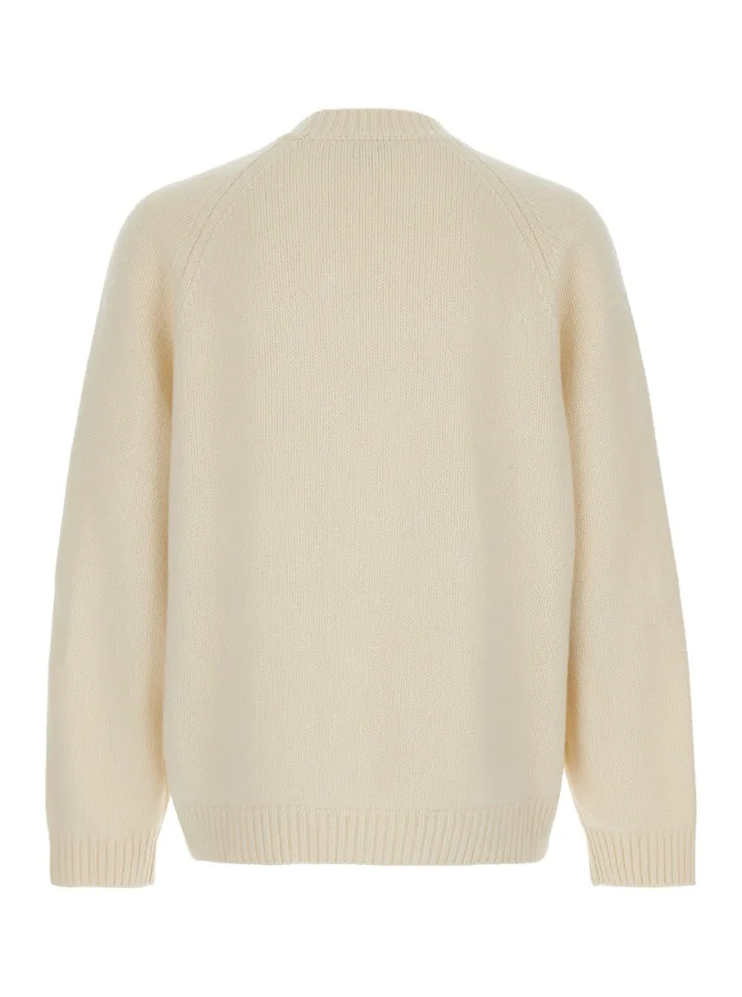 Pop' White Crewneck Sweater