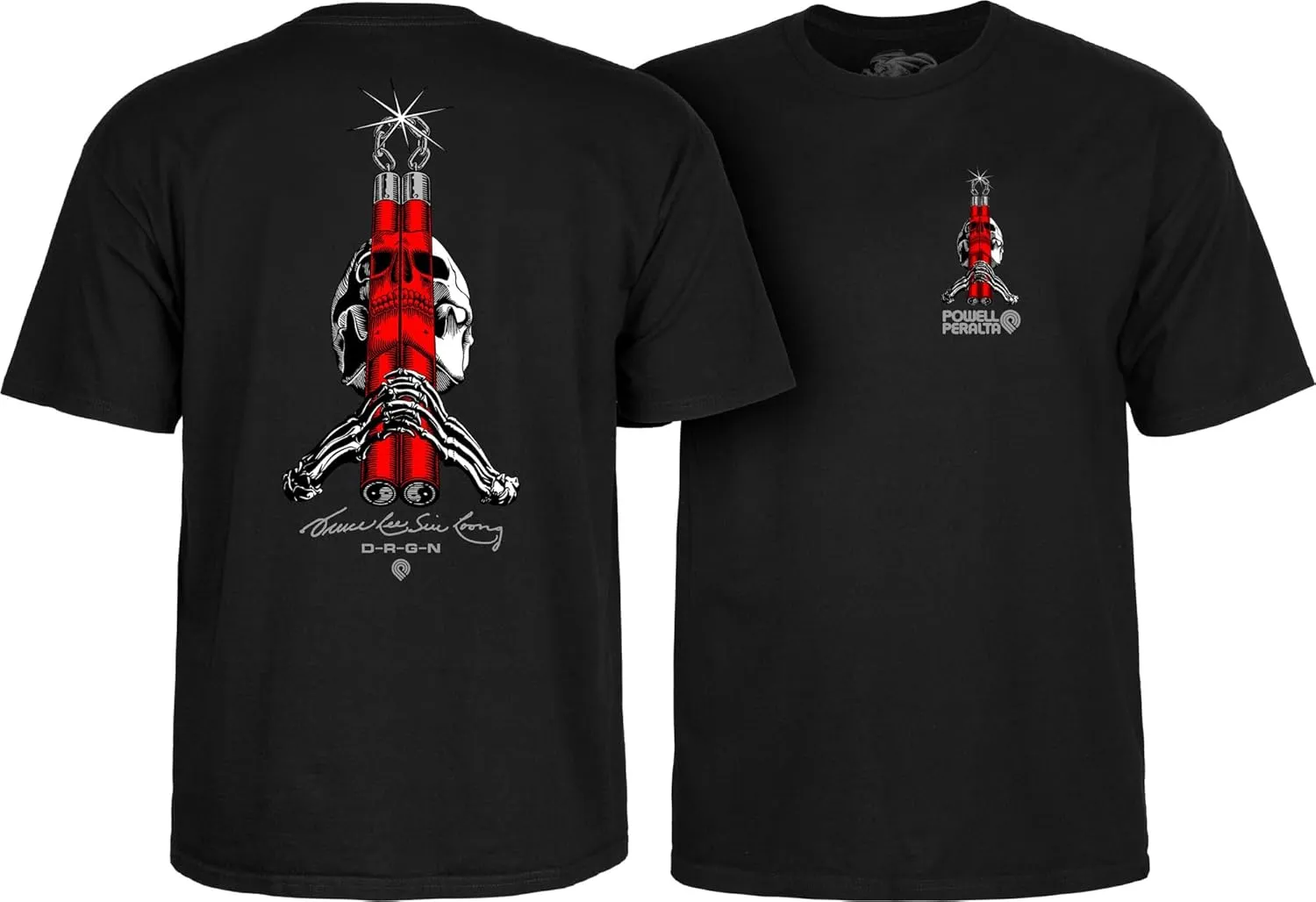 Powell Peralta Skull & Nunchucks Bruce Lee Collab T-Shirt, Black, 3XL