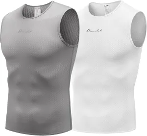 Przewalski Men’s Sleeveless Cycling Undershirt Quick Dry Bike Base Layer Vests Breathable Bicycle Jerseys Biking Tank Tops