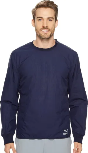 PUMA 571737-08 MEN EVO EMBOSSED CREW PEACOAT