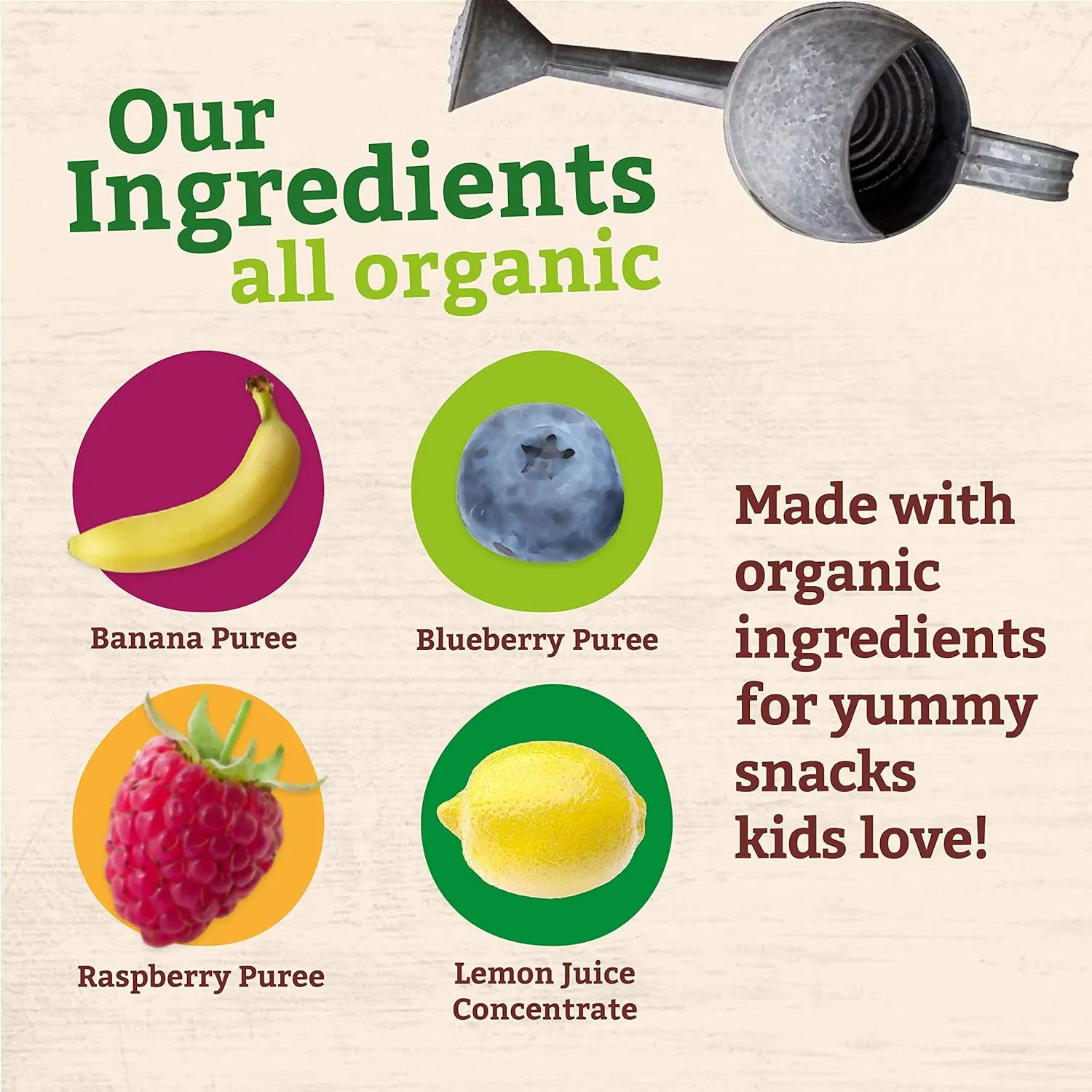 Pumpkin Tree Peter Rabbit Organics, Organic Raspberry, Banana and Blueberry 100% Pure Fruit Snack, 4 oz. Squeeze Pouches (Pack of 10)