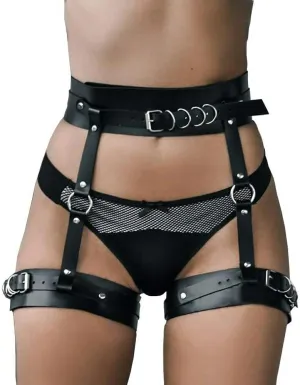 Punk Leather Body Chain Adjustable Waist Chain Belt Belly Chains Rave Nightclub Party Body Accessories for Women and Girls