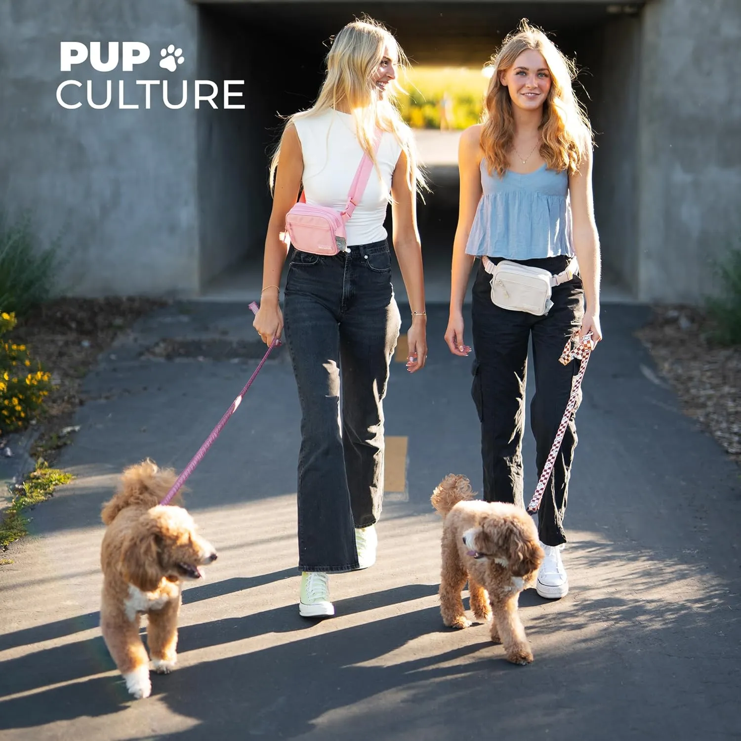Pup Culture Cross Body Dog Training Treat Pouch | Removable for Anytime Puppy Training | Built-in Poop Bag Dispenser & Used Bag Holder | Stylish Black