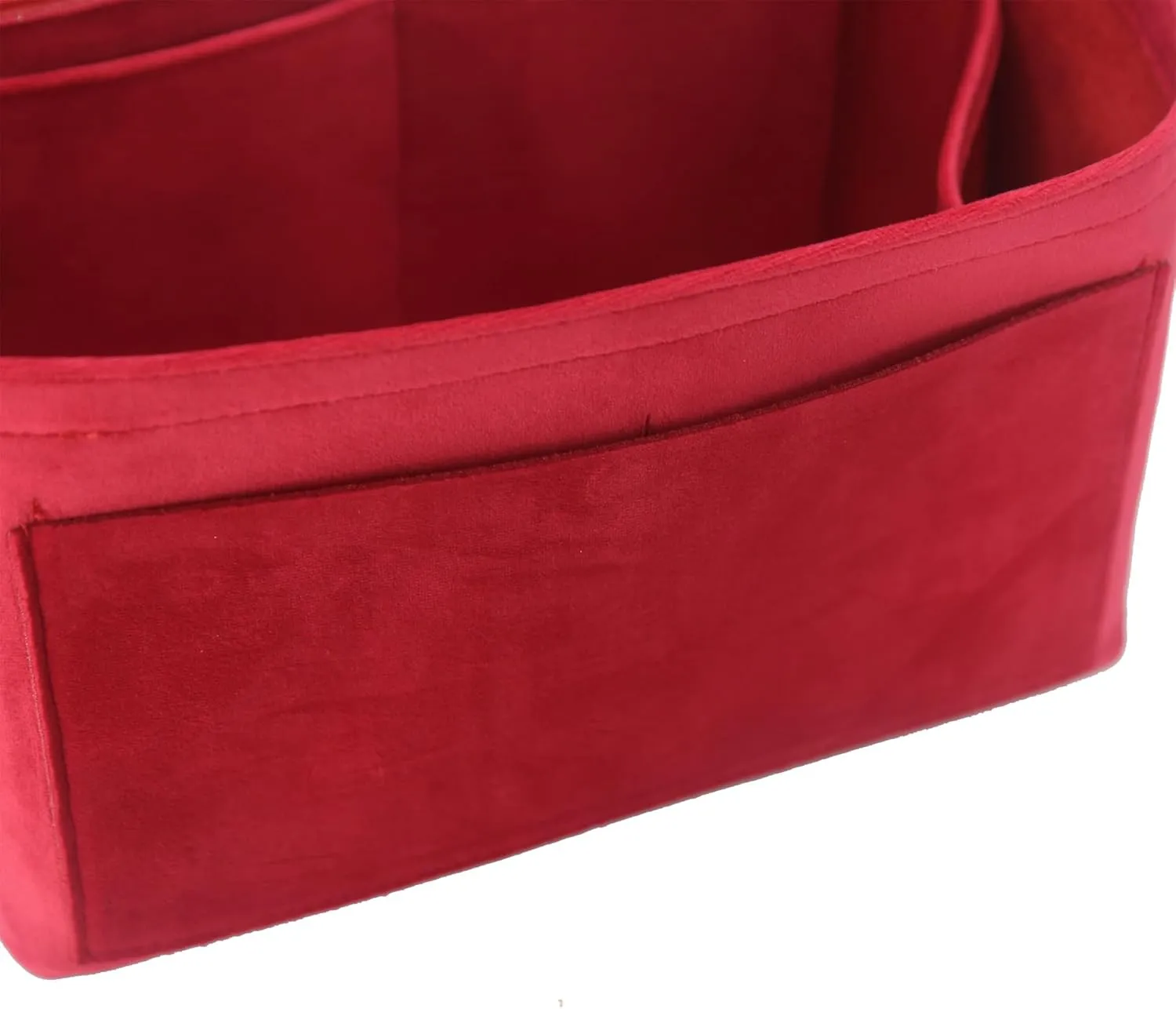 Purse Organizer Insert, Suede Bag Organizer Handbag Tote Shaper, Suede Material, Soft and Non Damaging Bag (X-Large,Red)