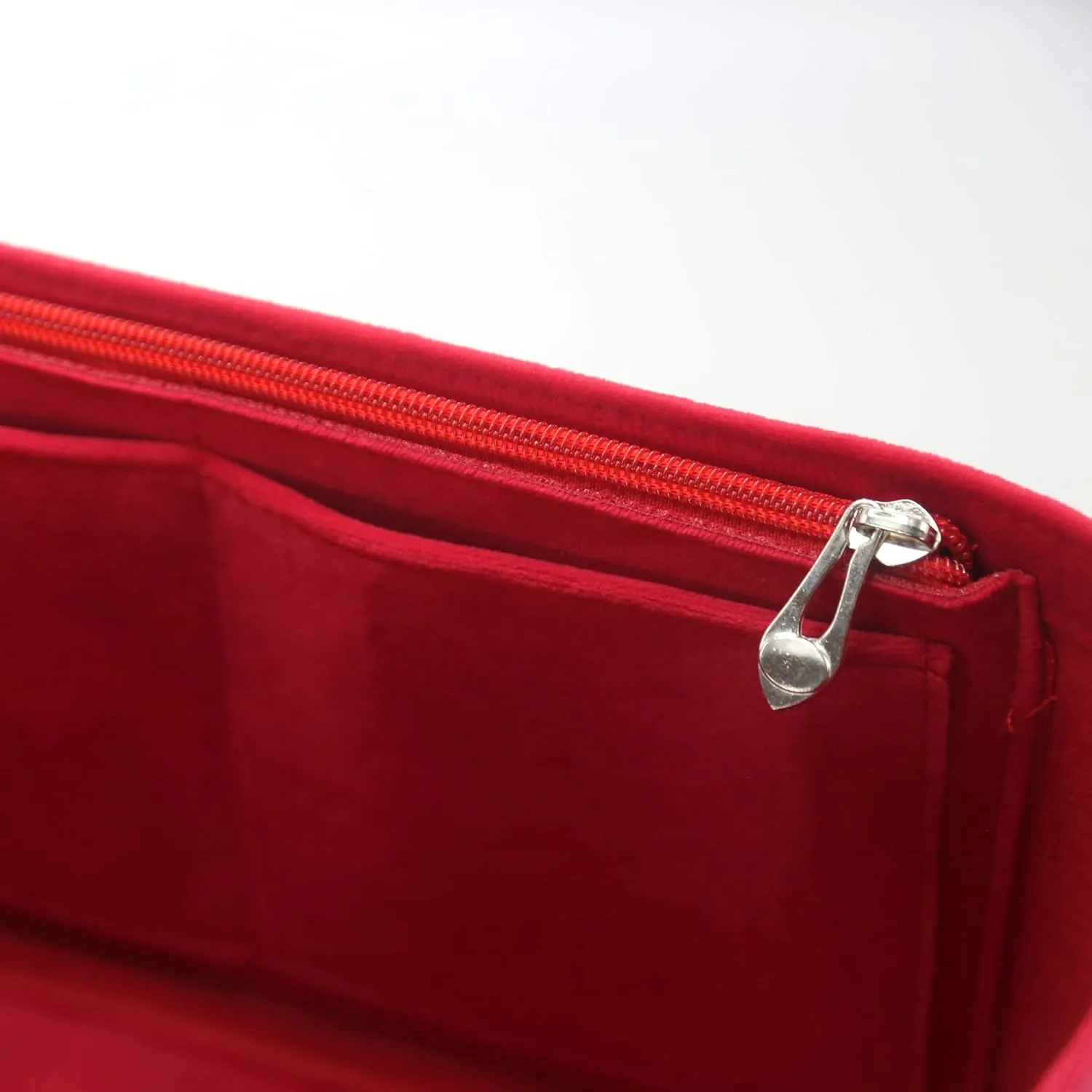 Purse Organizer Insert, Suede Bag Organizer Handbag Tote Shaper, Suede Material, Soft and Non Damaging Bag (X-Large,Red)