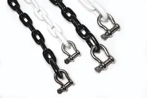 PVC Coated Boat Anchor Chain with Stainless Steel Shackles 4Foot/ 5Foot/ 6Foot/ Black/White