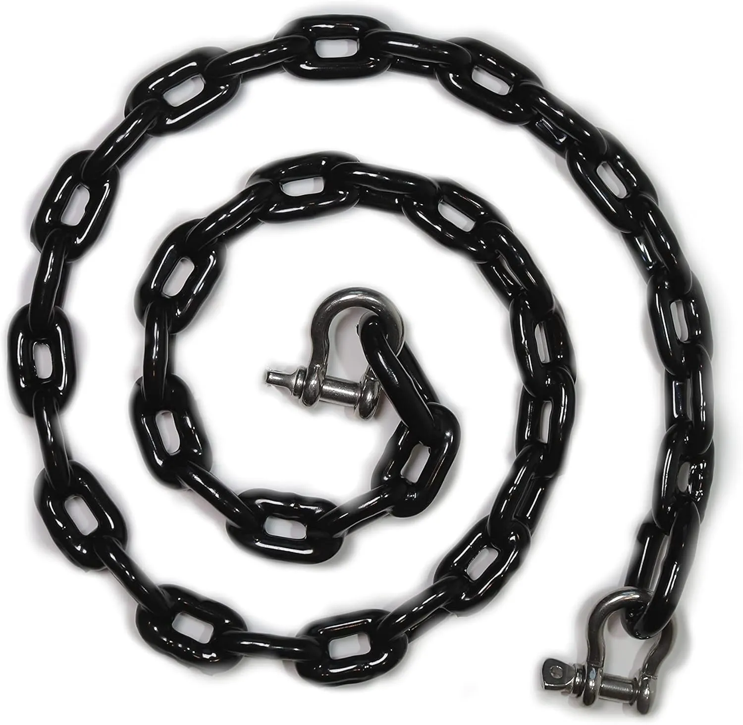PVC Coated Boat Anchor Chain with Stainless Steel Shackles 4Foot/ 5Foot/ 6Foot/ Black/White