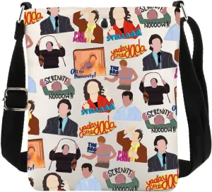 PWHAOO Comedy TV Show Inspired Gift TV Show Crossbody Bag 90s TV Travel Bag Cosplay Merch