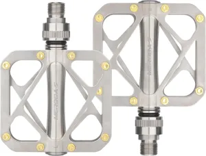 Quick Release Bike Pedals Mountain Bike Pedal Full Titanium Body Road Bike Pedal Large Platform Pedal with 3 Sealed Bearing Anti-Skid Pedal Bicycle Pedals of 9/16 inch