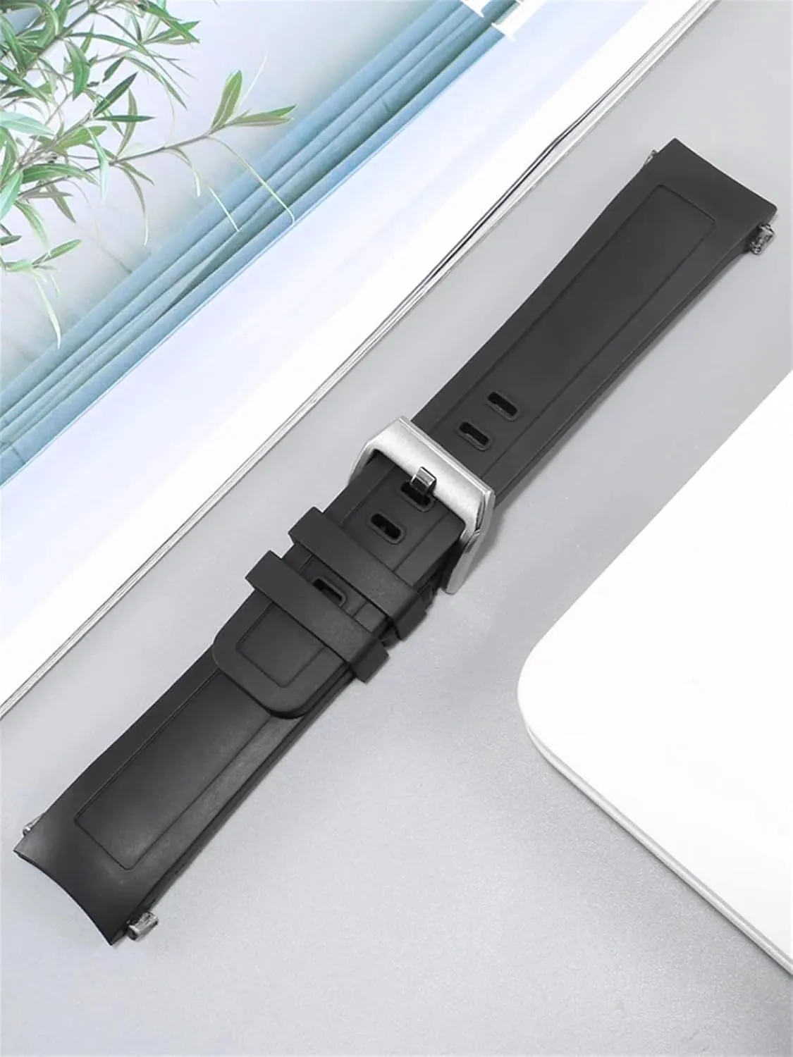 Quick Release Fluoro Rubber Watch Band For IWC Aquatimer Series IW356802 IW376705 IW376710 Soft Silicone Watch Strap 22mm