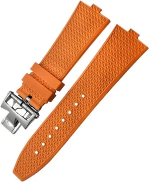 Quick Release Fluoros Rubber Watchbands 24x7mm For Vacheron Constantin VC Overseas Screw Buckle Watch Strap