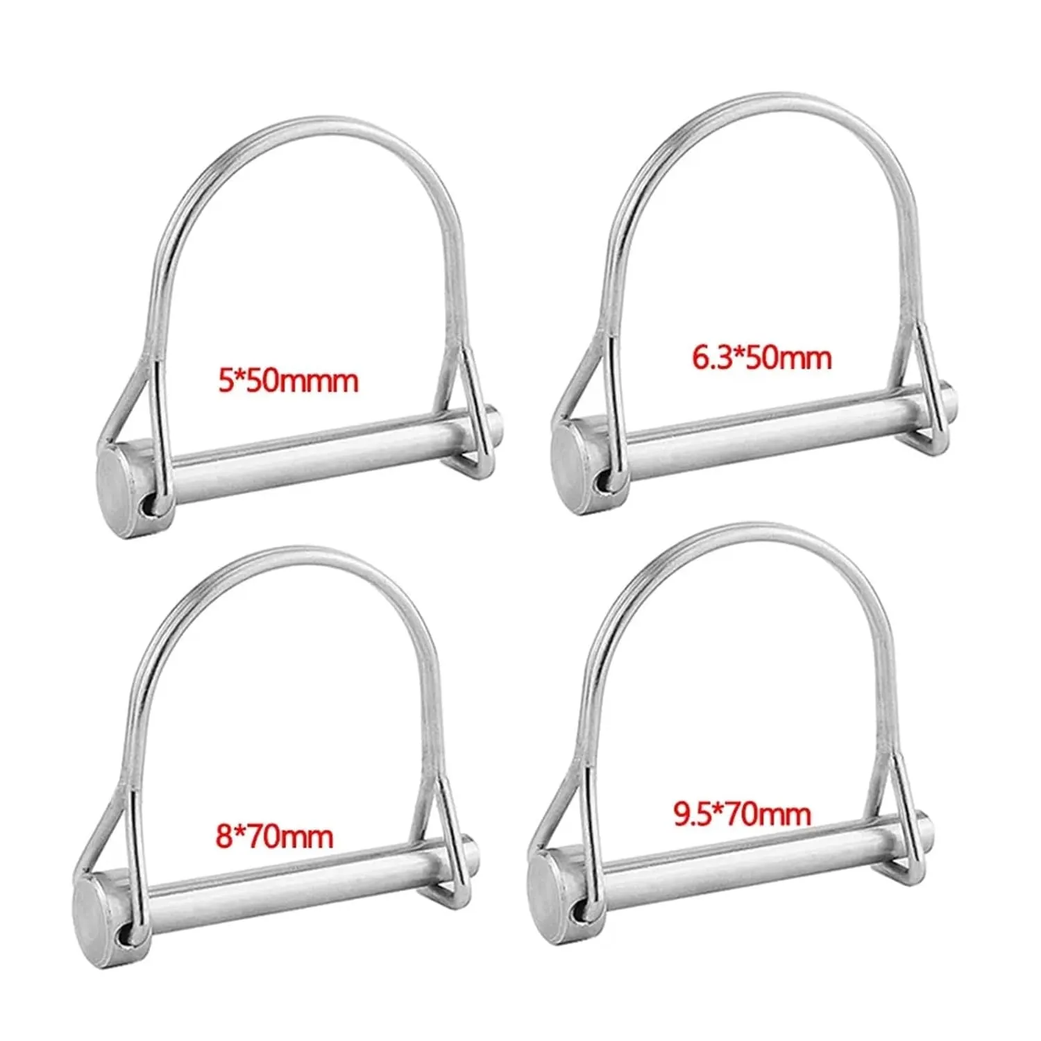 Quick Release Pins 2 Pcs Stainless Steel Quick Release Pin Round Arch Wire Shaft Locking Pin Safety Coupler Pin Retainer Farm Trailers Wagons Lawn Garden(8X70MM)
