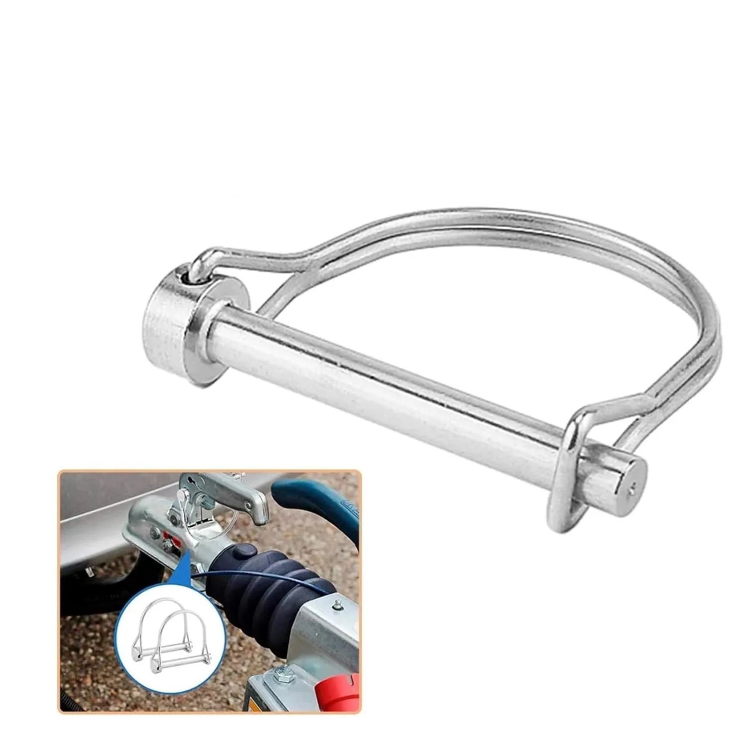 Quick Release Pins 2 Pcs Stainless Steel Quick Release Pin Round Arch Wire Shaft Locking Pin Safety Coupler Pin Retainer Farm Trailers Wagons Lawn Garden(8X70MM)