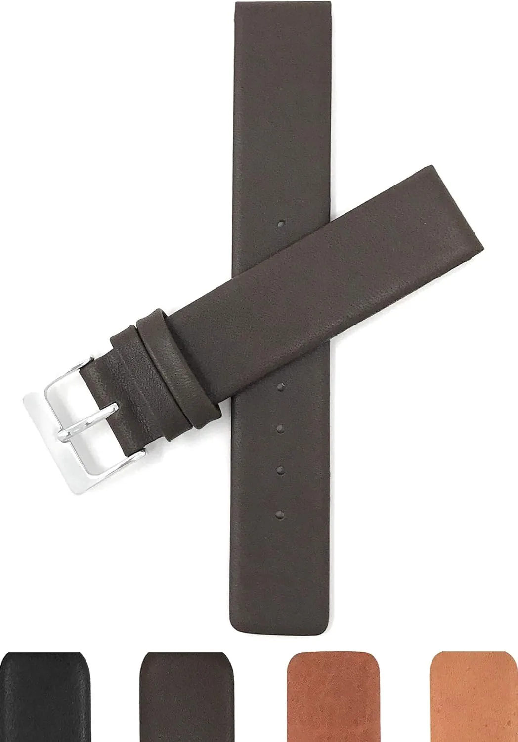 Quick Release Pushpins, Leather Replacement Watch Band for Skagen Watch Band Strap, Attaches with Pushpins, Many Colors - 12mm, 14mm, 16mm, 18mm, 20mm, 22mm, 24mm
