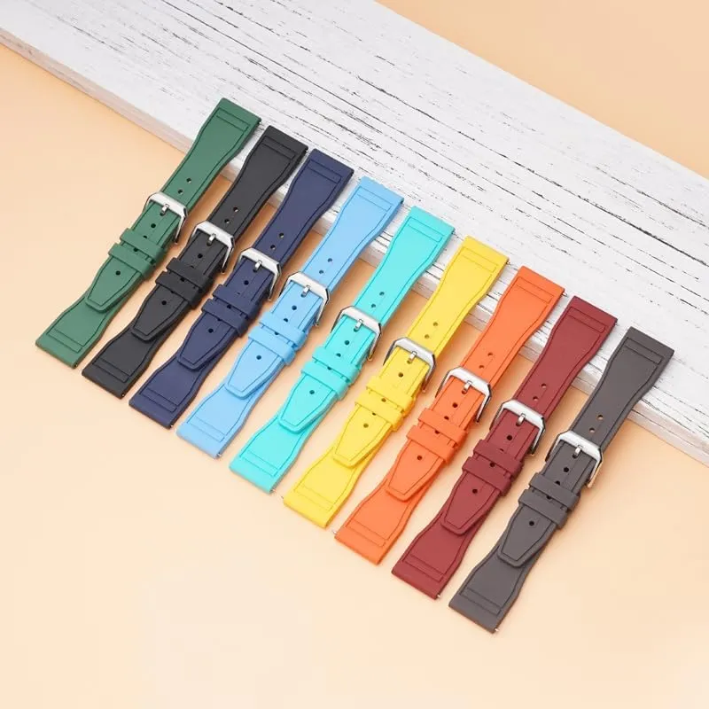 Quick Release Rubber Band For IWC Pilot Watches, Replacement Rubber Straps For Pilot Watches - Multiple Colors