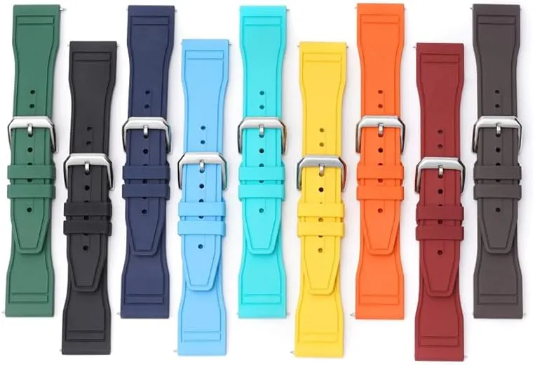 Quick Release Rubber Band For IWC Pilot Watches, Replacement Rubber Straps For Pilot Watches - Multiple Colors