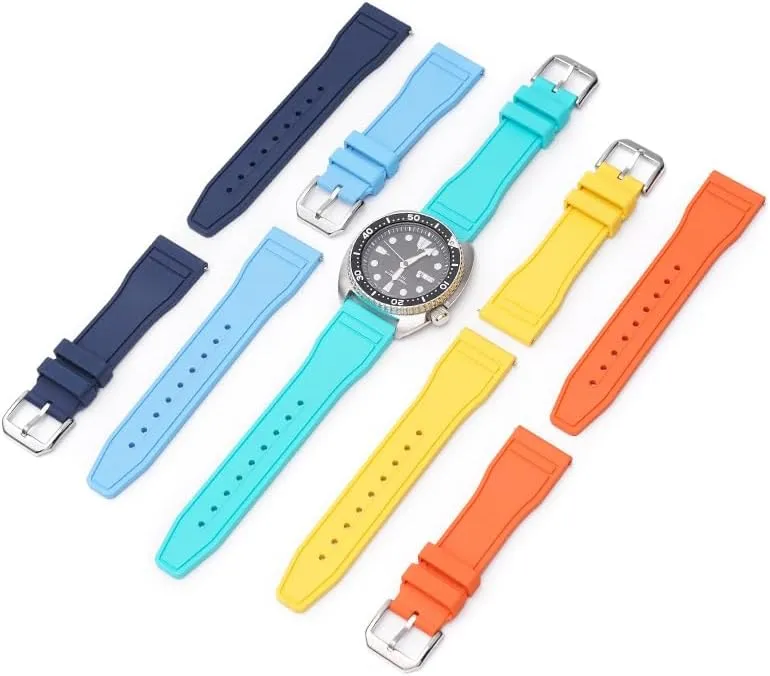 Quick Release Rubber Band For IWC Pilot Watches, Replacement Rubber Straps For Pilot Watches - Multiple Colors