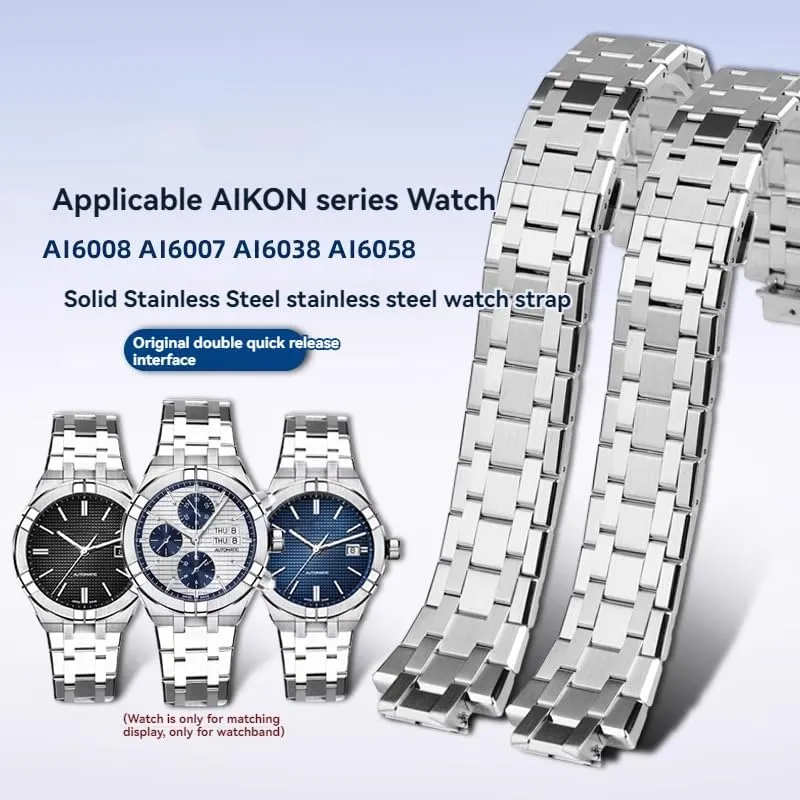 Quick Release Stainless Steel Watchband For MAURICE LACROIX AIKON AI1108 AI6038 AI6058 AI6007 AI6008 Men's Strap