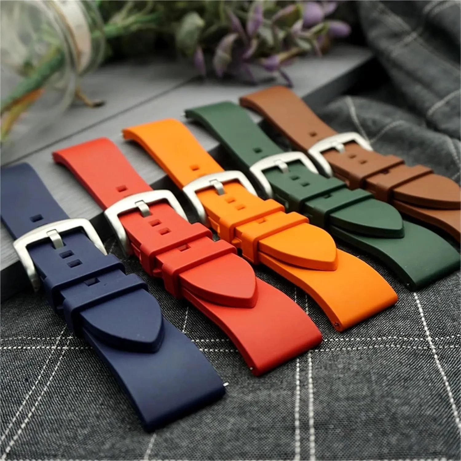 Quick Release Watch Bands Men Women Diving Watch Accessories Premium Grade Rubber Watch Strap 20mm 22mm 24mm