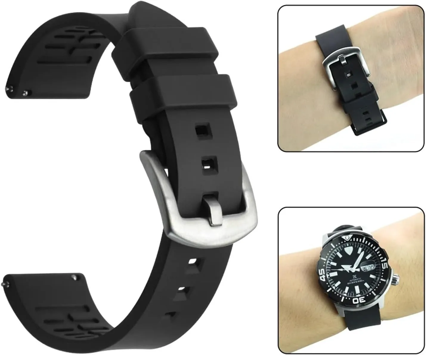 Quick Release Watch Bands Men Women Diving Watch Accessories Premium Grade Rubber Watch Strap 20mm 22mm 24mm
