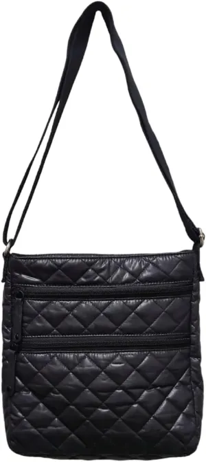 Quilted Crossbody bag BLACK Ultra light water repellent Stain resistance