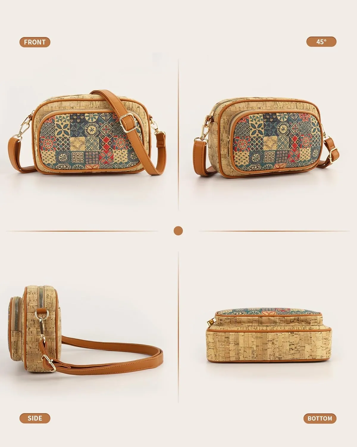 Quilted Crossbody Bags Purse for Women Small Vegan Leather Shoulder Handbags Purses with Two Straps