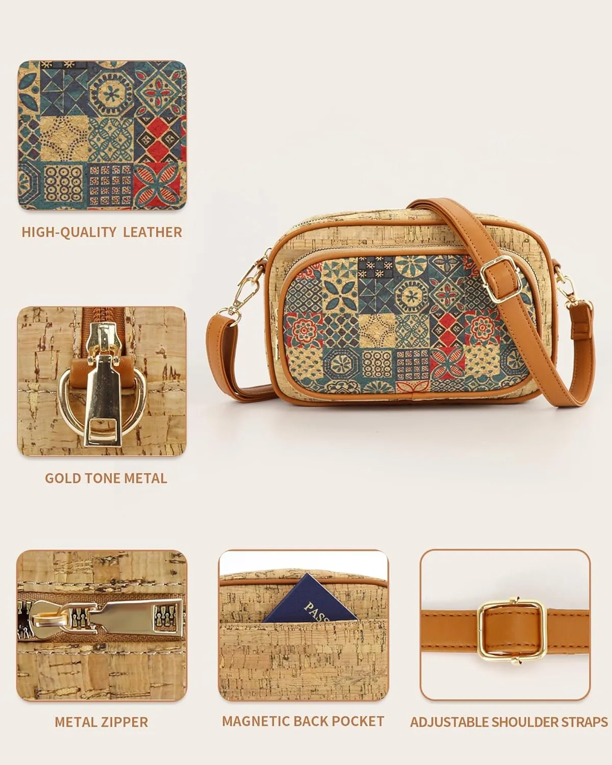 Quilted Crossbody Bags Purse for Women Small Vegan Leather Shoulder Handbags Purses with Two Straps