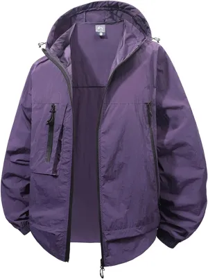 Rain Jacket Men Waterproof Hiking Plain Windbreaker Breathable Unisex Raincoats Going Out Golf Rain Coats