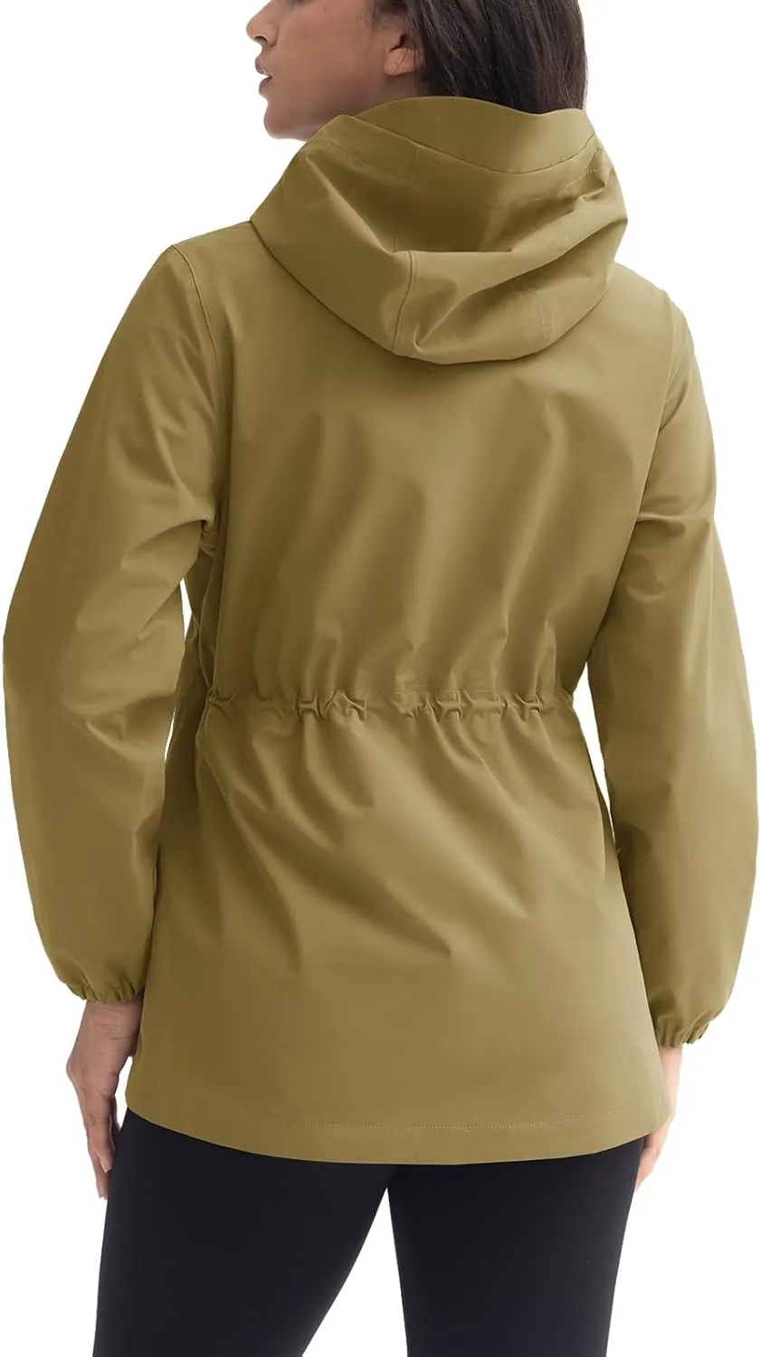 Rdruko Women's Cycling Rain Jacket Waterproof Lightweight Packable Raincoat with Hood Windbreaker for Outdoor Travel Hiking