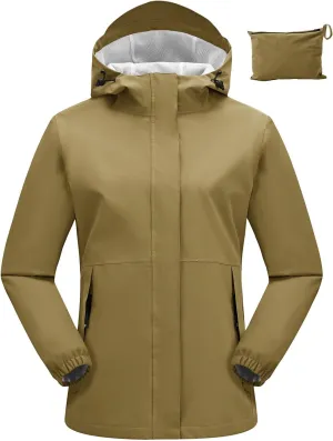 Rdruko Women's Cycling Rain Jacket Waterproof Lightweight Packable Raincoat with Hood Windbreaker for Outdoor Travel Hiking