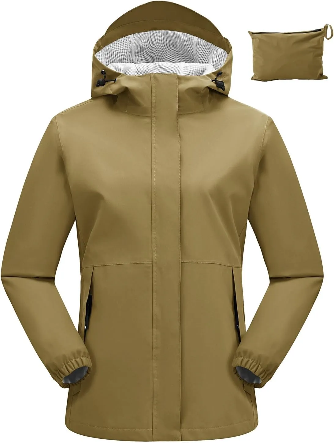 Rdruko Women's Cycling Rain Jacket Waterproof Lightweight Packable Raincoat with Hood Windbreaker for Outdoor Travel Hiking