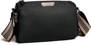 Real Leather Crossbody bags for Women Classic Shoulder Cross Body Purse Luxury Trendy Wide Strap Purses Bag