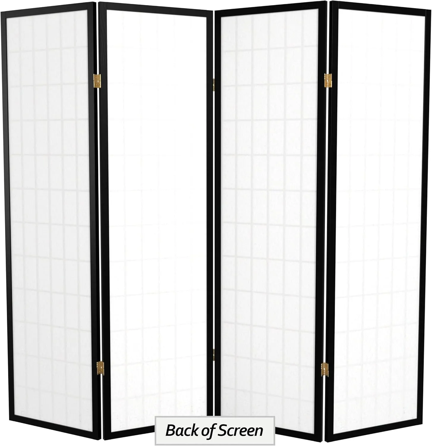 Red Lantern WP60-BLK-4P Folding Screen, 4 Panel, Black