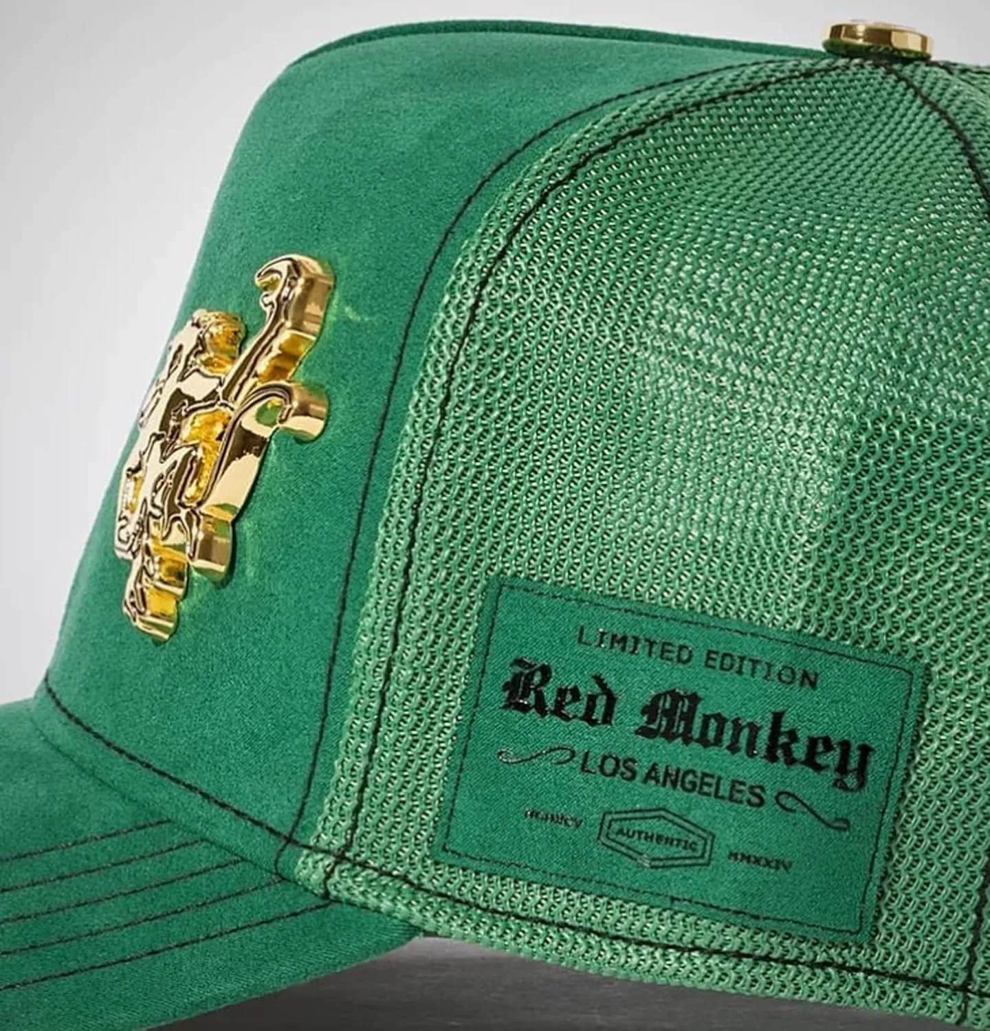 Red Monkey Rich Micro-Suede RM1521 New Limited Edition Trucker Snapback Hat Cap