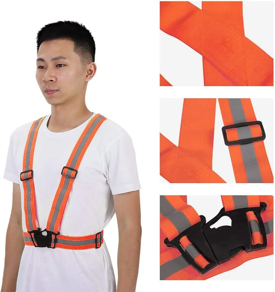 Reflective Vest,Adjustable Elastic Straps Run Gear Reflective Running Vest Quick Lock and Release,fit for Unisex All
